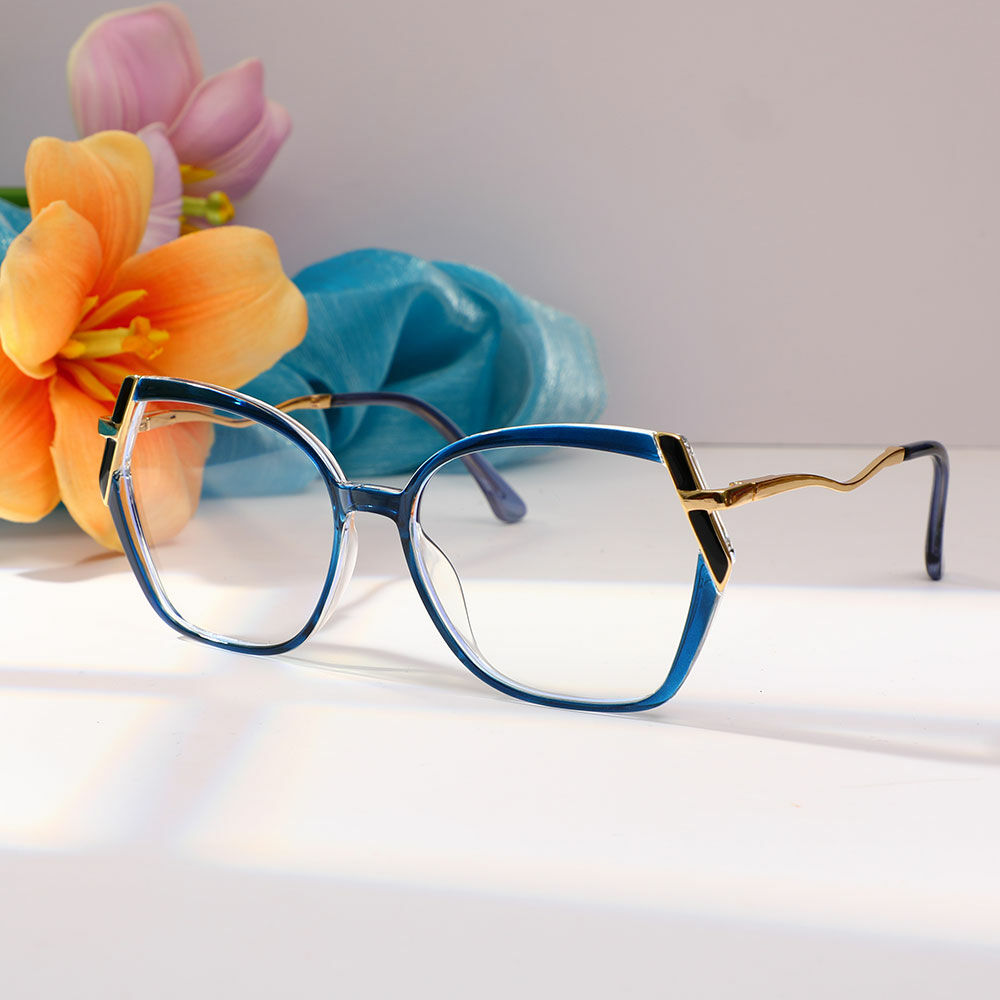 Macaula Cat Eye Blue Glasses