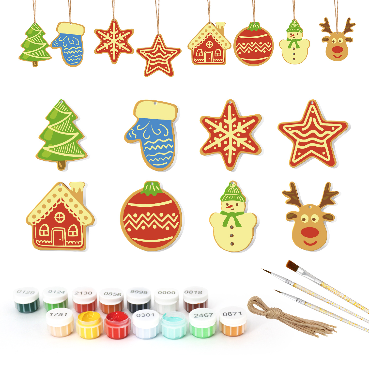 DIY Hand-Painted Christmas Ornaments Set Perfect Gift for Family