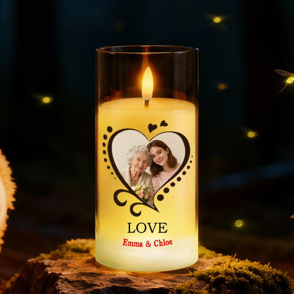 Personliga LED-ljusstakar med tillagda foton Kreativa ljus Minnesgåvor till nära och kära