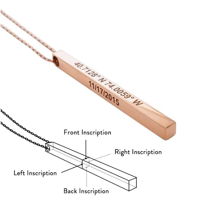 "Maintenant et Toujours" Collier avec Pendentif Gravé Personnalisé