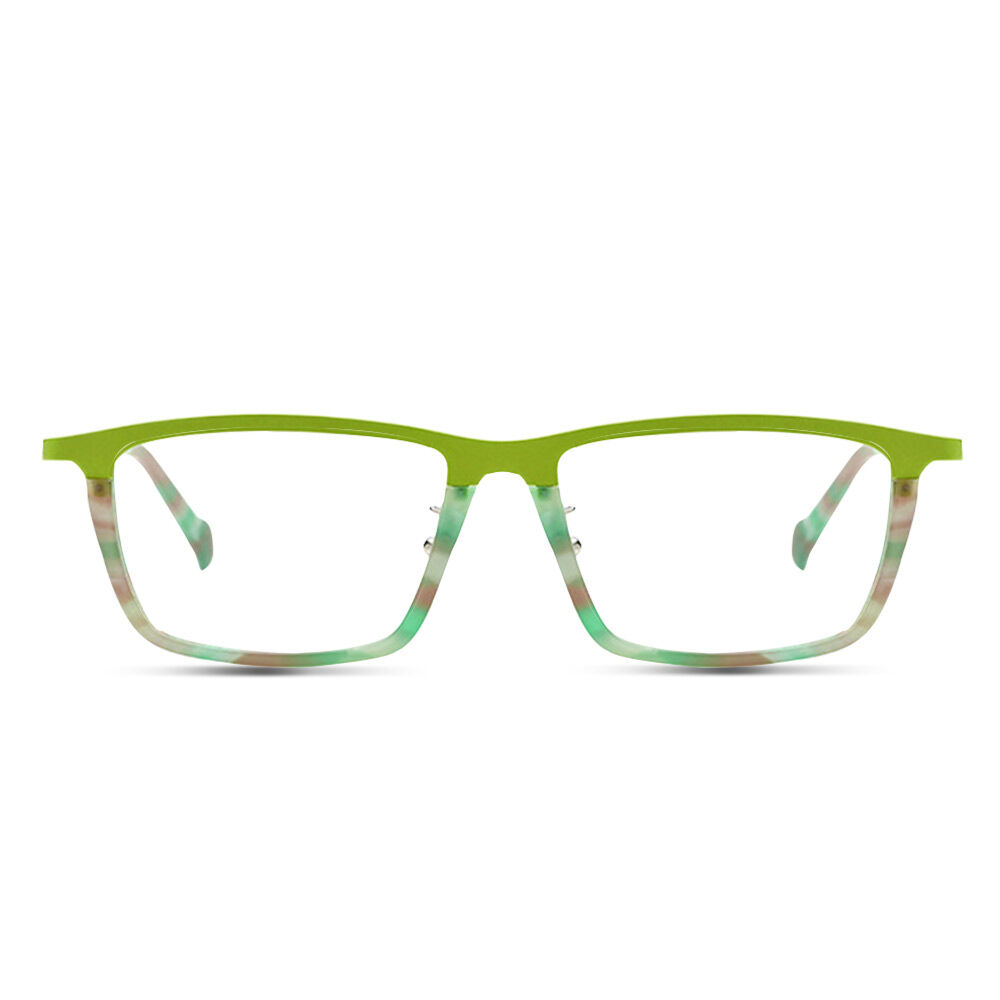 Burnal Rechteckige Grüne Brille