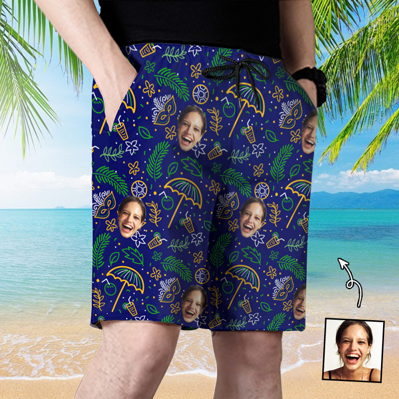 Gepersonaliseerde strandshort voor heren met kokospatroon Leuk cadeau voor broer