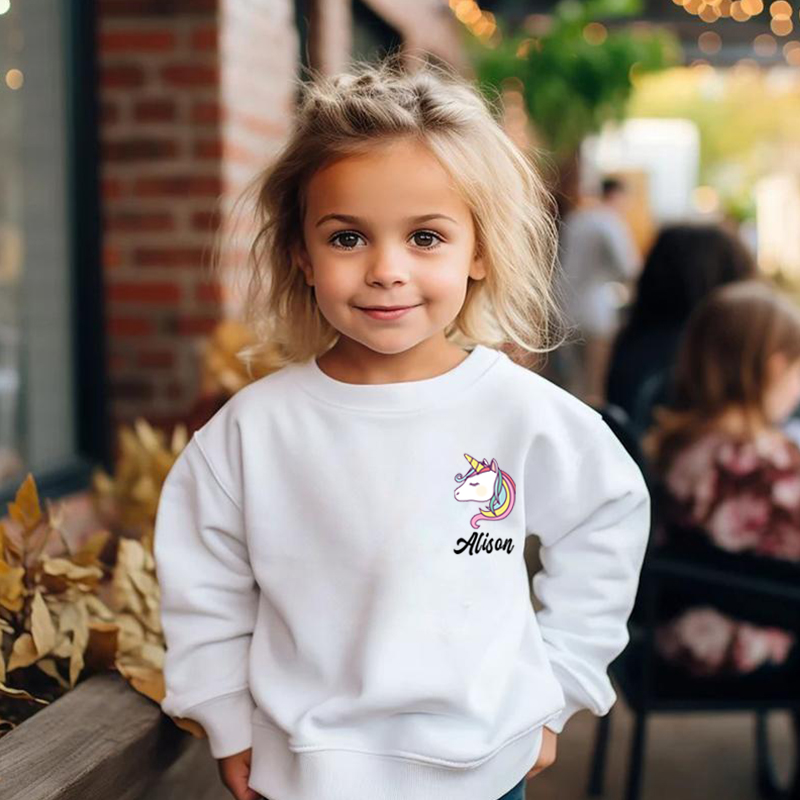 Sweat personnalisé avec nom et motif de licorne Cadeaux pour enfants