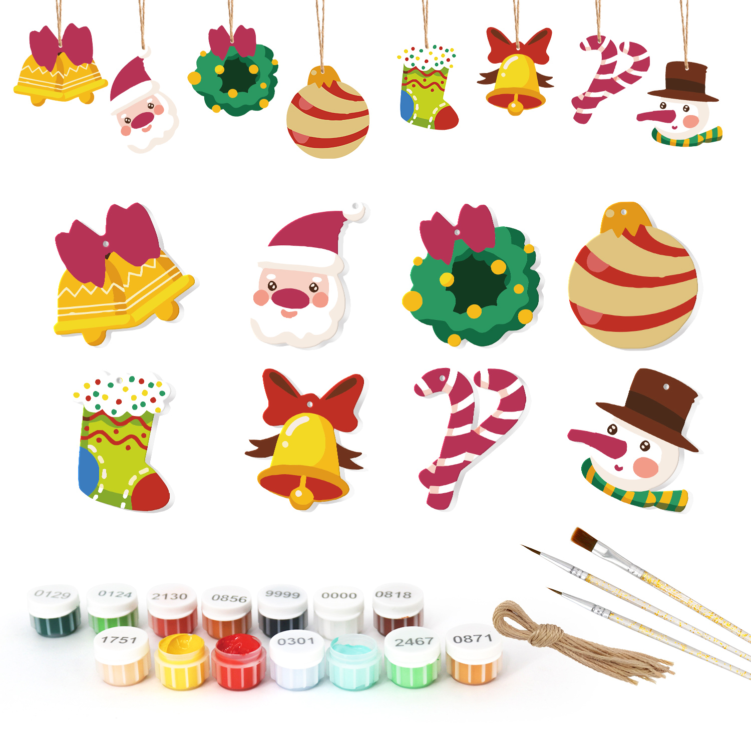 DIY-Weihnachtsbaumschmuck-Set mit Weihnachtsmann Schönes Geschenk für Kinder