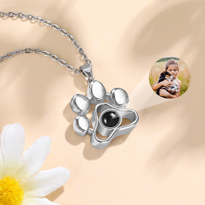 Personalized Photo Projection Necklace - Pet Paw