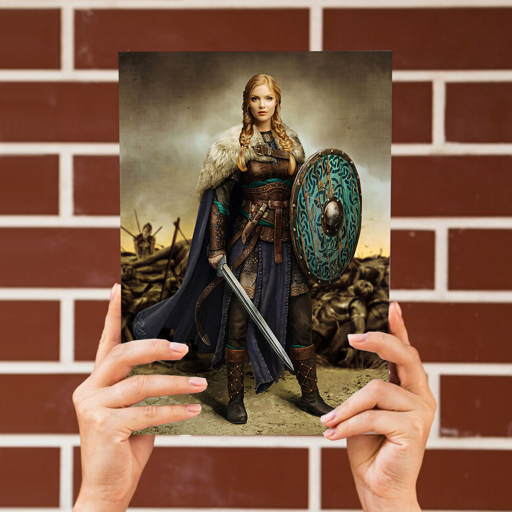 Customized Head Photo "The Queen of Vikings" Personalized Royal Photo Frame for Her