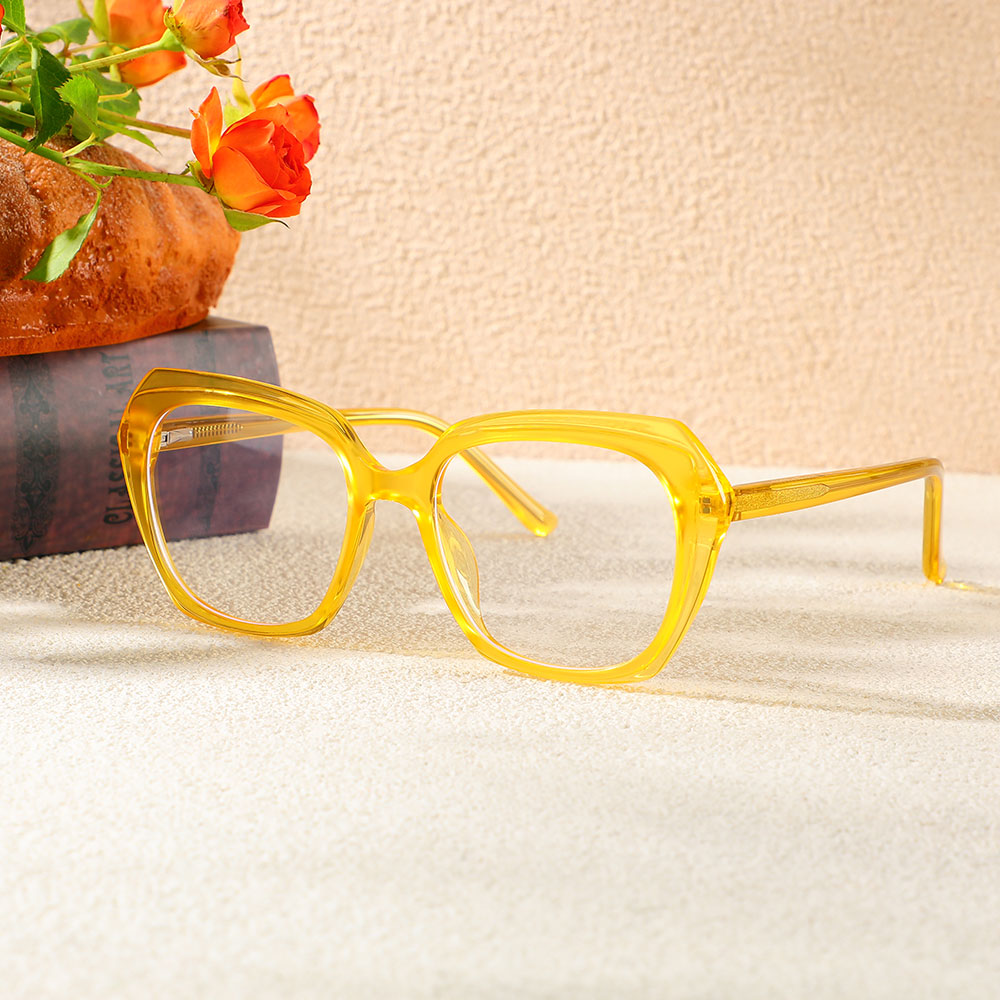 Occhiali da Vista Alberta Poligono Giallo 