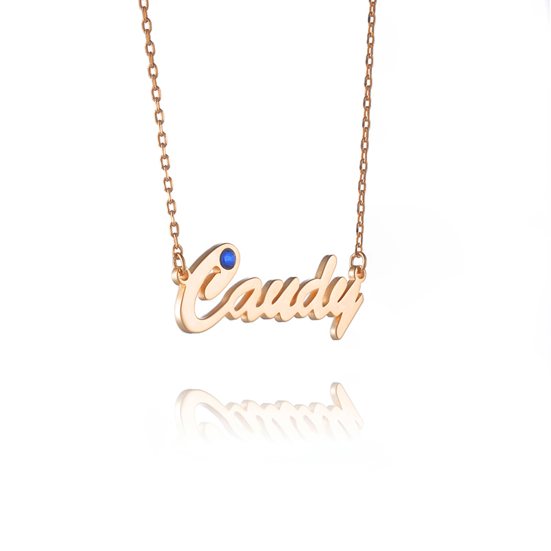 誕生石付き ネーム ネックレス