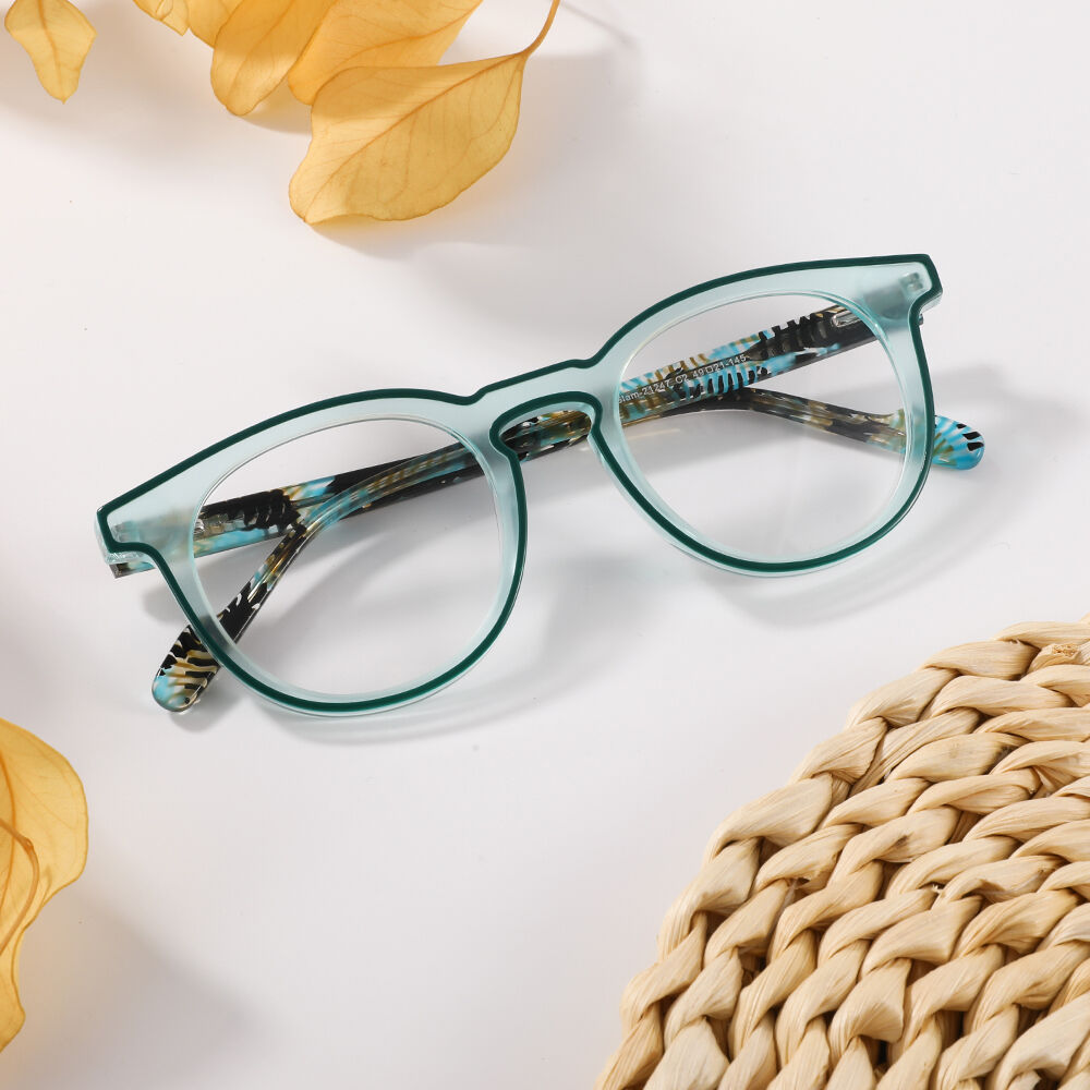Quinn Oval Blue Glasses