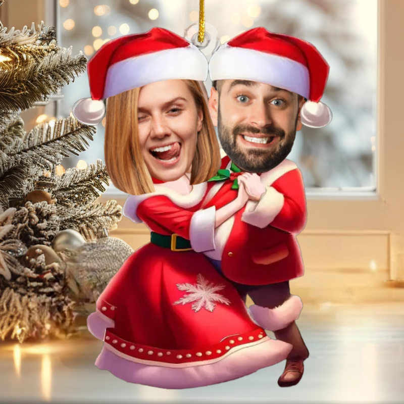 Personalized Christmas Tree Ornaments Custom Couple Photos Funny Gifts