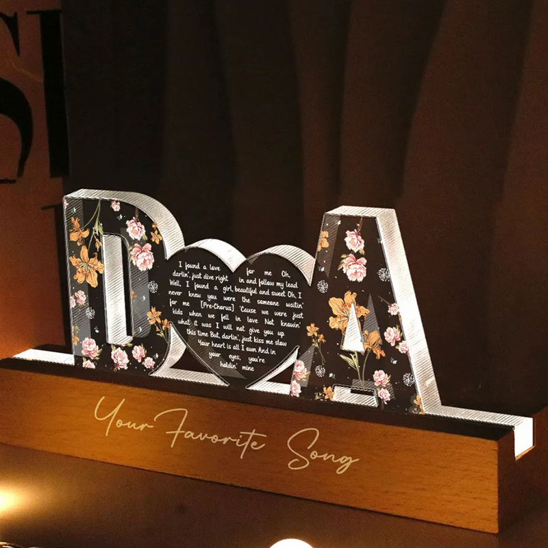 Personalized Birthday Flower Letter Lamp Customized Warm Words Sweet Gift