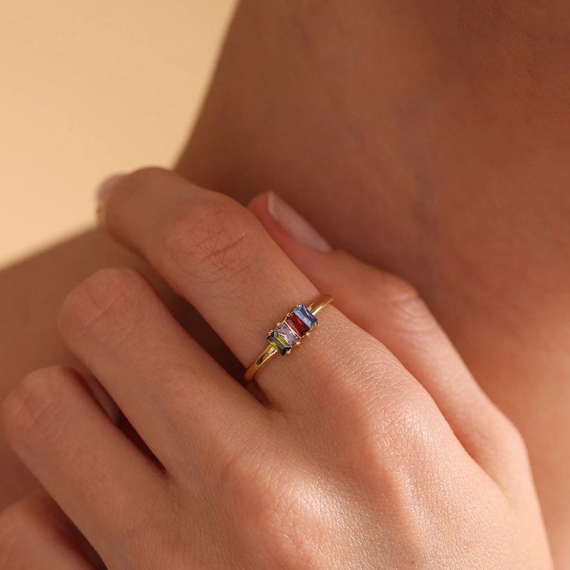 Personalized Birthstone Ring Exquisite Gift For Mother's Day