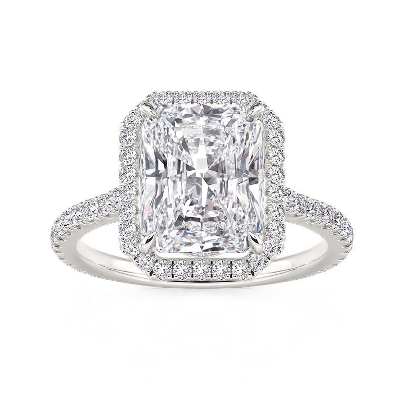 Jeulia Floating Halo Radiant Cut Engagement Ring
