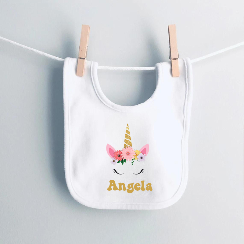 Bavaglino personalizzato con nome e motivo unicorno il regalo perfetto per i bambini