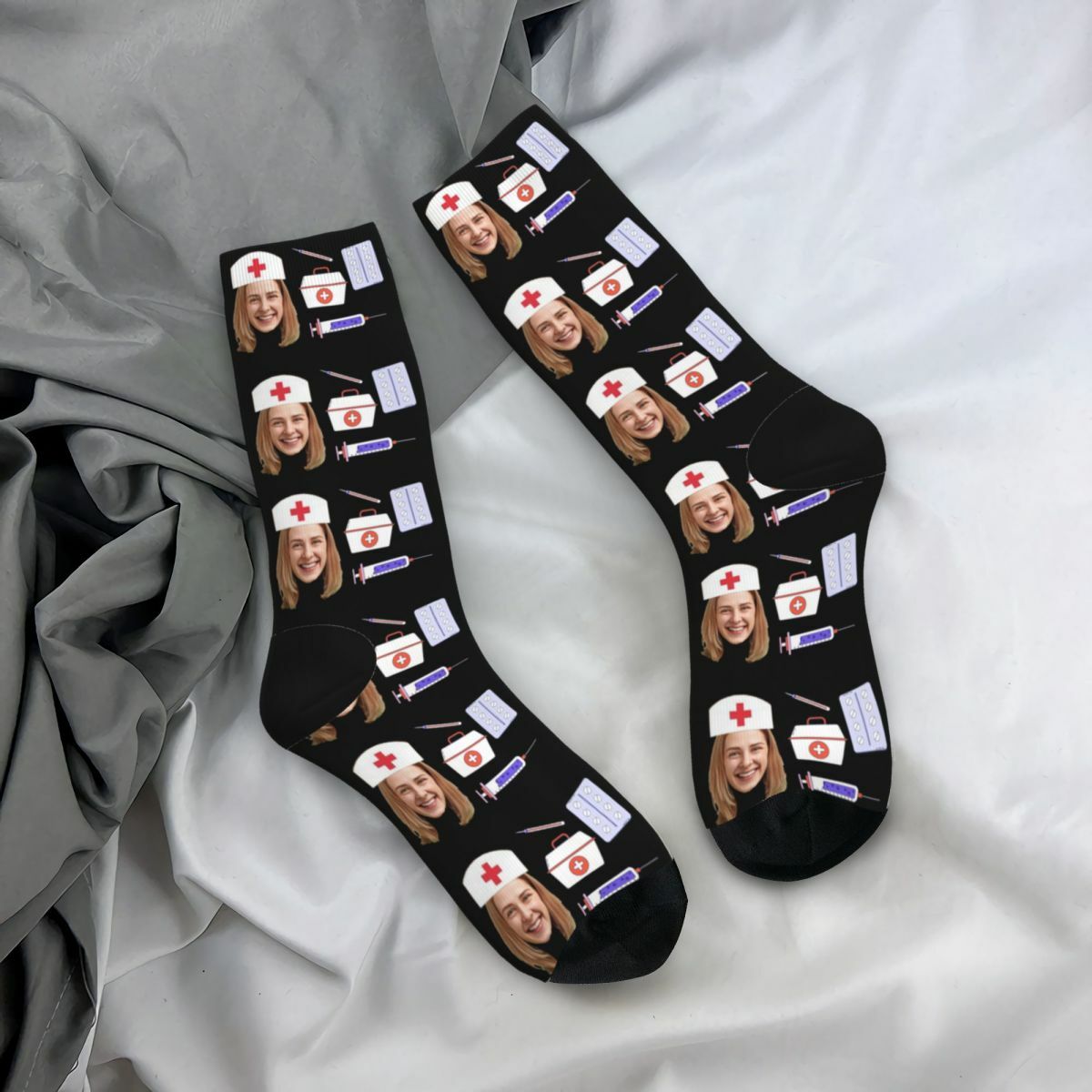 Personalized Face Socks Funny Nurse Socks as a Gift for Nurses