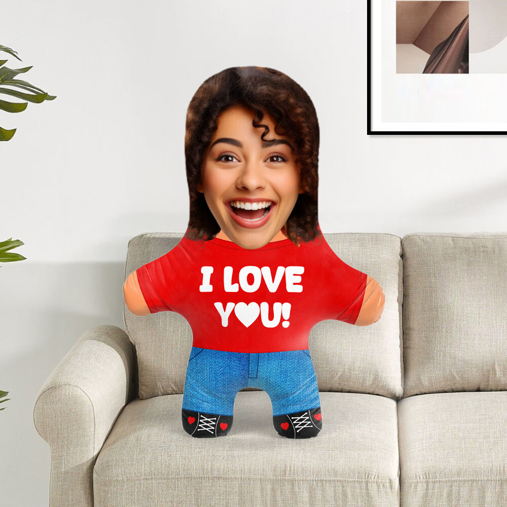 Almohada Personalizada con Foto ¡Te Amo! - Idea de Almohadas con Foto Camiseta Roja