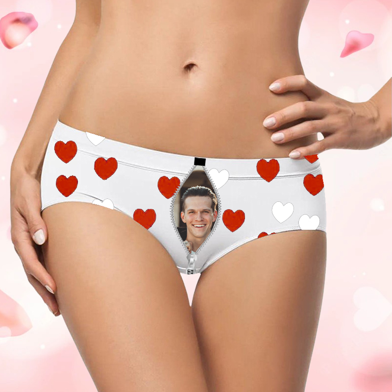 Intimo da donna con immagine personalizzata con design a forma di cerniera, regalo creativo per la moglie