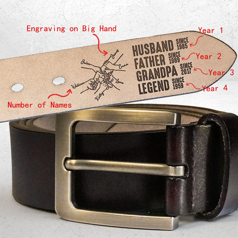 Personalized Engraved Leather Belt Husband Father Legend Men's Gifts for Dad