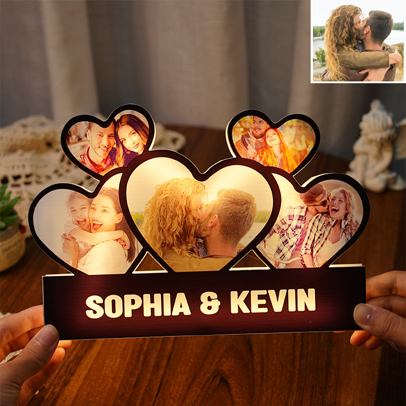 Personalized Picture Night Light with Custom Name Special Gift for Couples