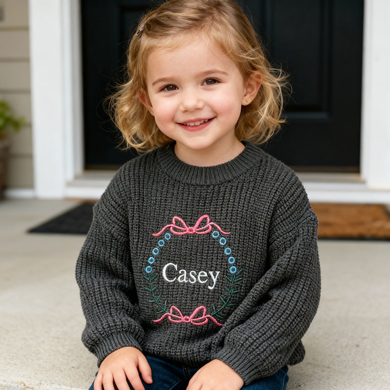 Personalized Name Embroidered Sweater Beautiful Present for Kids
