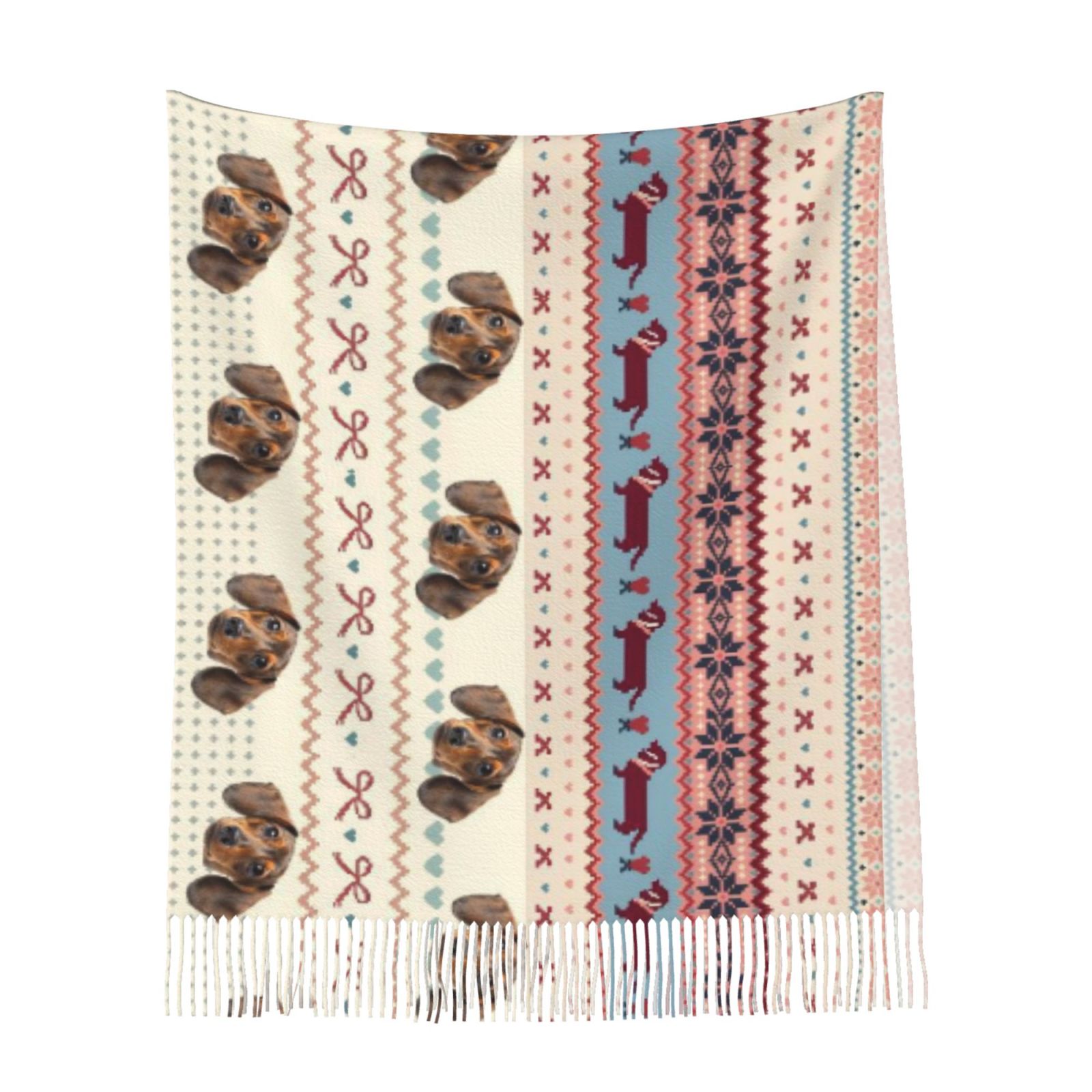 カスタマイズ 犬 猫 ペット 写真入れ 顔写真 スカーフ ストール 大判