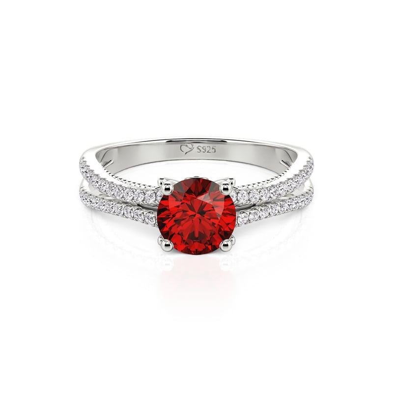 Jeulia Custom Birthstone Promise Ring Split Shank Pavé