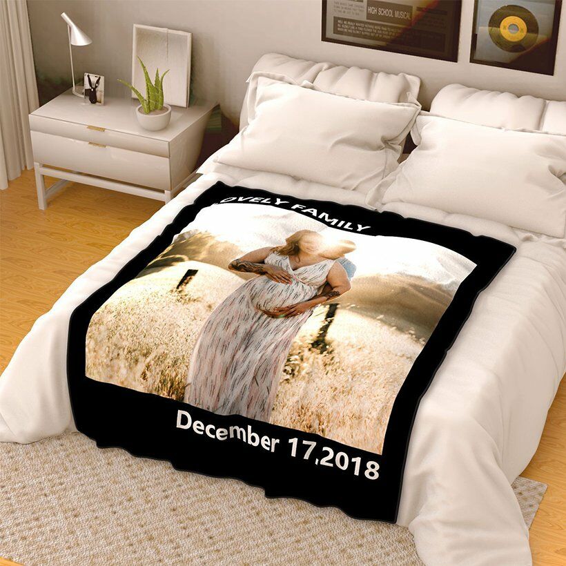 文字入れ 写真いれ フリース ブランケット