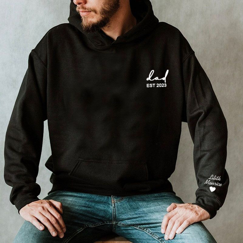Personalized Hoodie with Custom Name and Date for Best Father