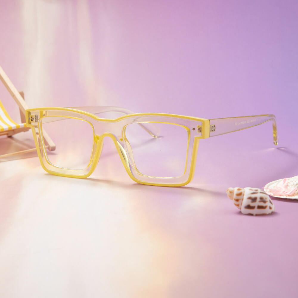 Bronte Quadratische Gelbe Brille