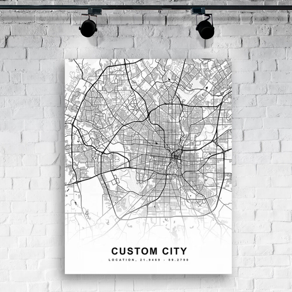 Personalized Map Canvas Wall Art with Custom Text Perfect Present for Your Friend