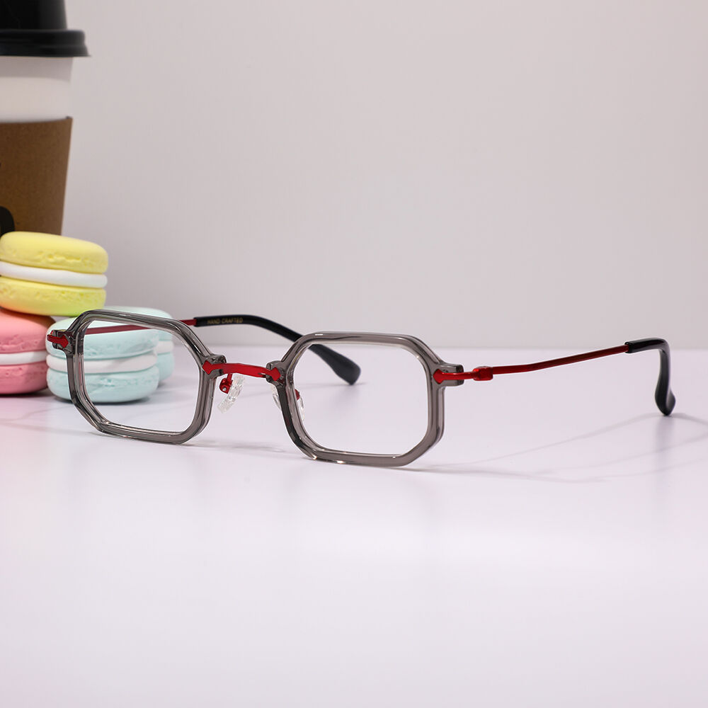 Abel Rechteckige Graue Brille