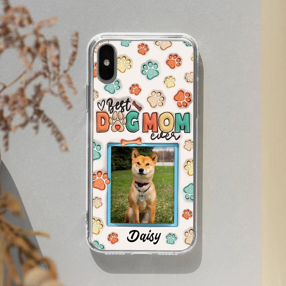 Personalized Phone Case With Pet Photo Warm Gift For Dog Mom