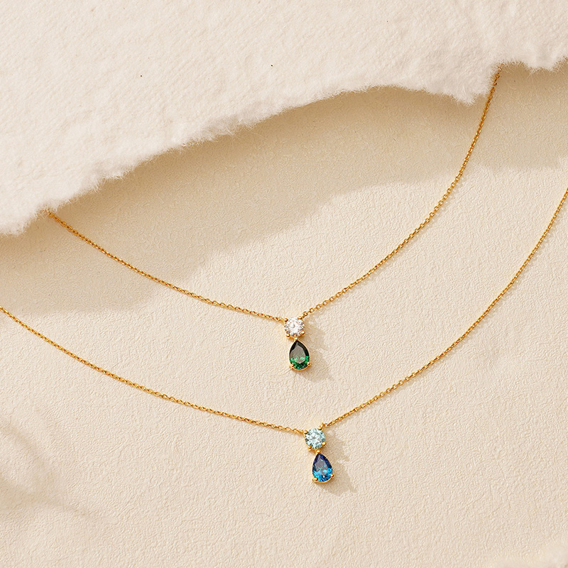 Personalized Twin Birthstone Necklace Great Gift For Valentine's Day