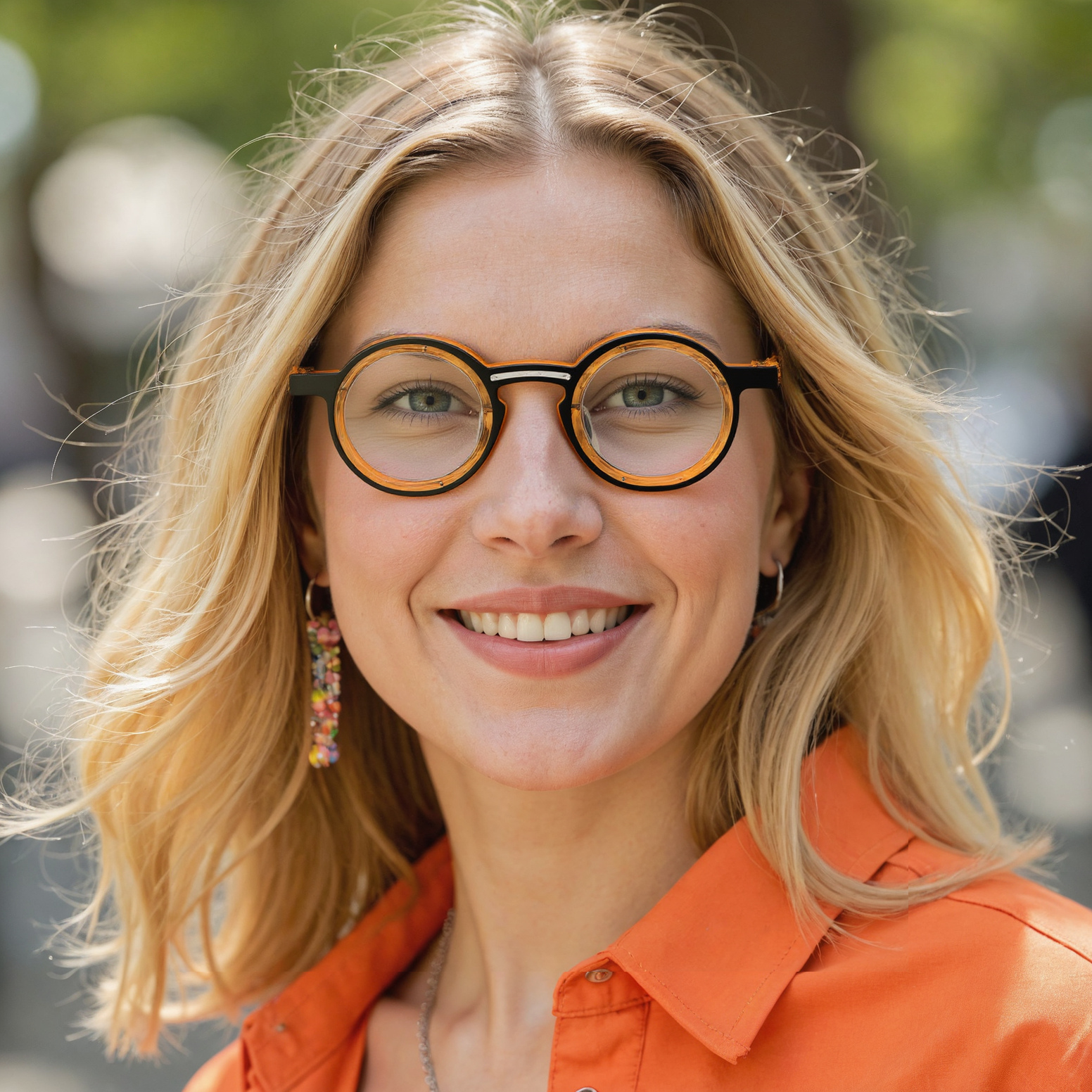 Lunettes de Vue Burnell Ronde Orange