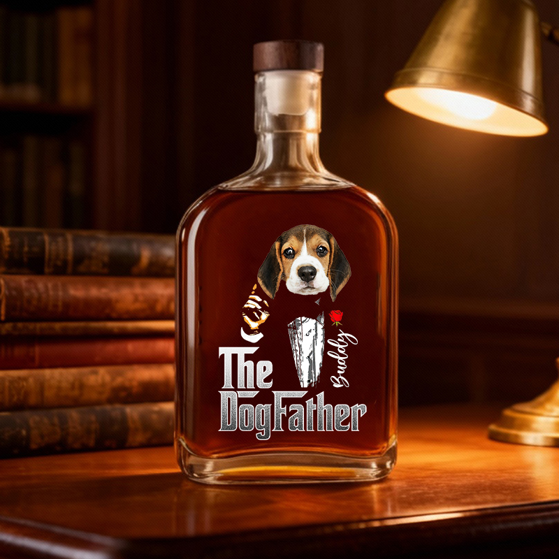 Personalized Picture Whiskey Bottle Funny Present for Pet Lover