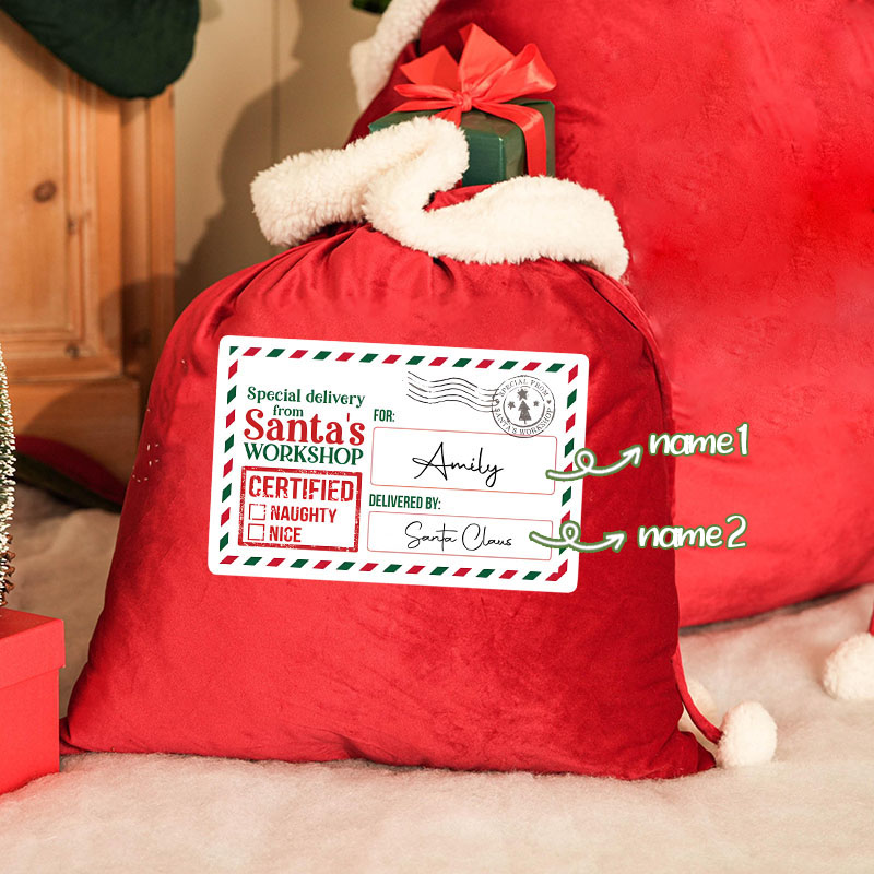 Sacs cadeaux de Noël personnalisés avec prénom Cadeau chaleureux pour la famille