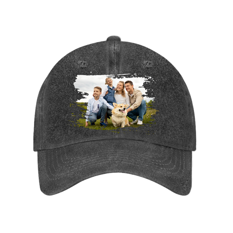 Chapeau personnalisé avec photo artistique aux contours irréguliers pour la famille