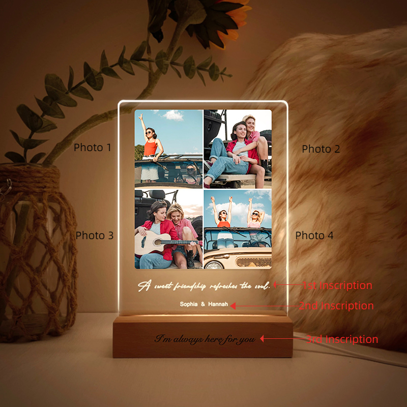文字 メッセージ 写真入れ アクリル デスクランプ オーダーメイド
