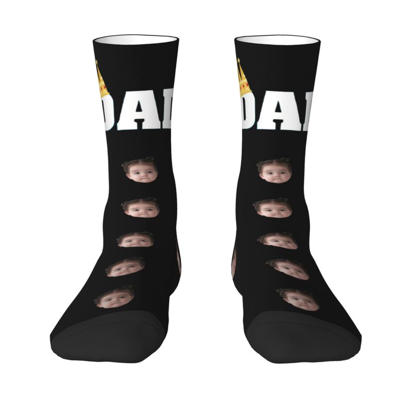 "King Dad" Personalized Face Socks The Best Father's Day Gift