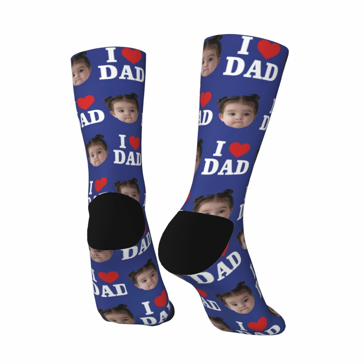 Customized Face Socks "I Love Dad" Father's Day Gift for Daddy