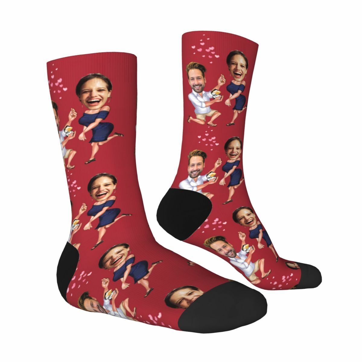 Personalized Face Socks Couple Photo Funny Socks for Marriage Proposal