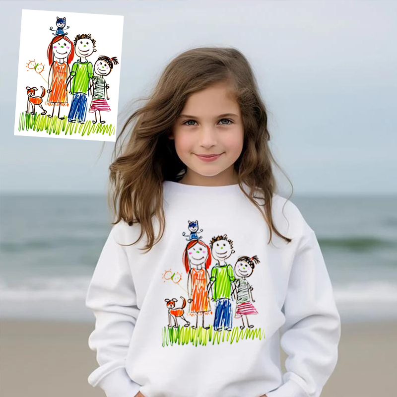 Personalized Children Sweatshirt Customized Children's Drawing Cute Gifts For Kids