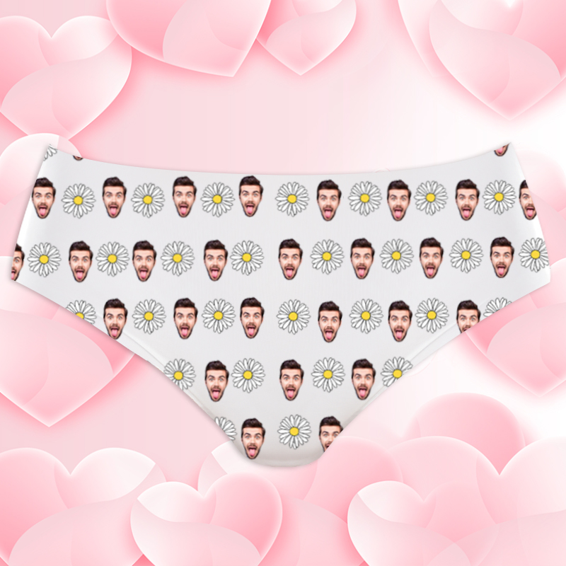Intimo da donna con foto personalizzata con motivo a margherita, regalo squisito per la fidanzata