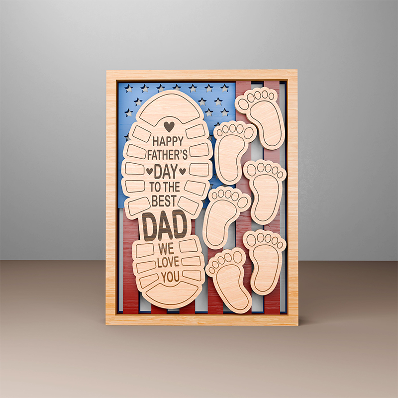 Personalized Frame To The Best Dad We Love You Custom Kids Footprints Design Creative Father's Day Gift