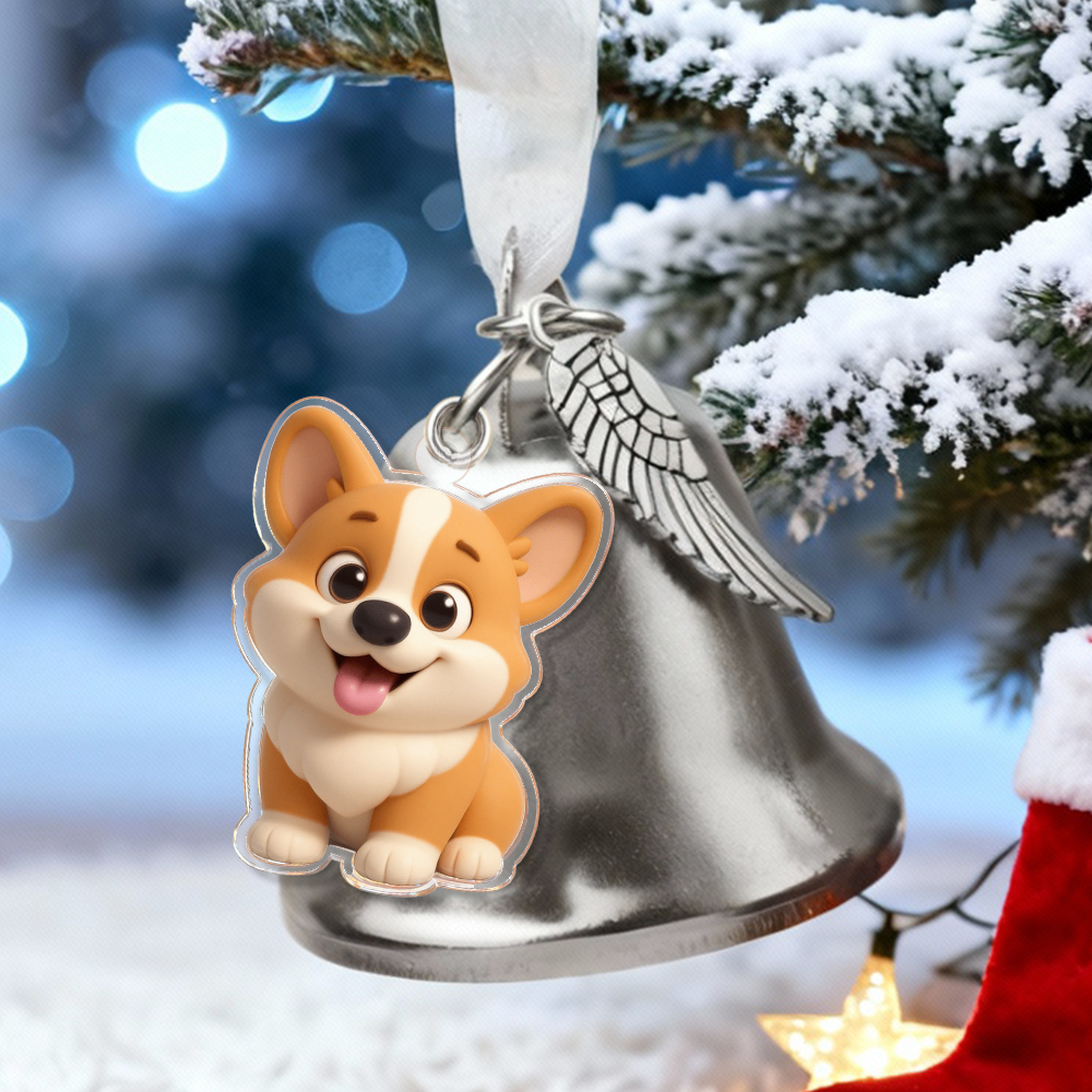 Personalized Cartoon Picture Bell Ornament Cute Gift for Pet Lover