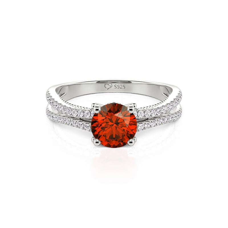 Jeulia Custom Birthstone Promise Ring Split Shank Pavé