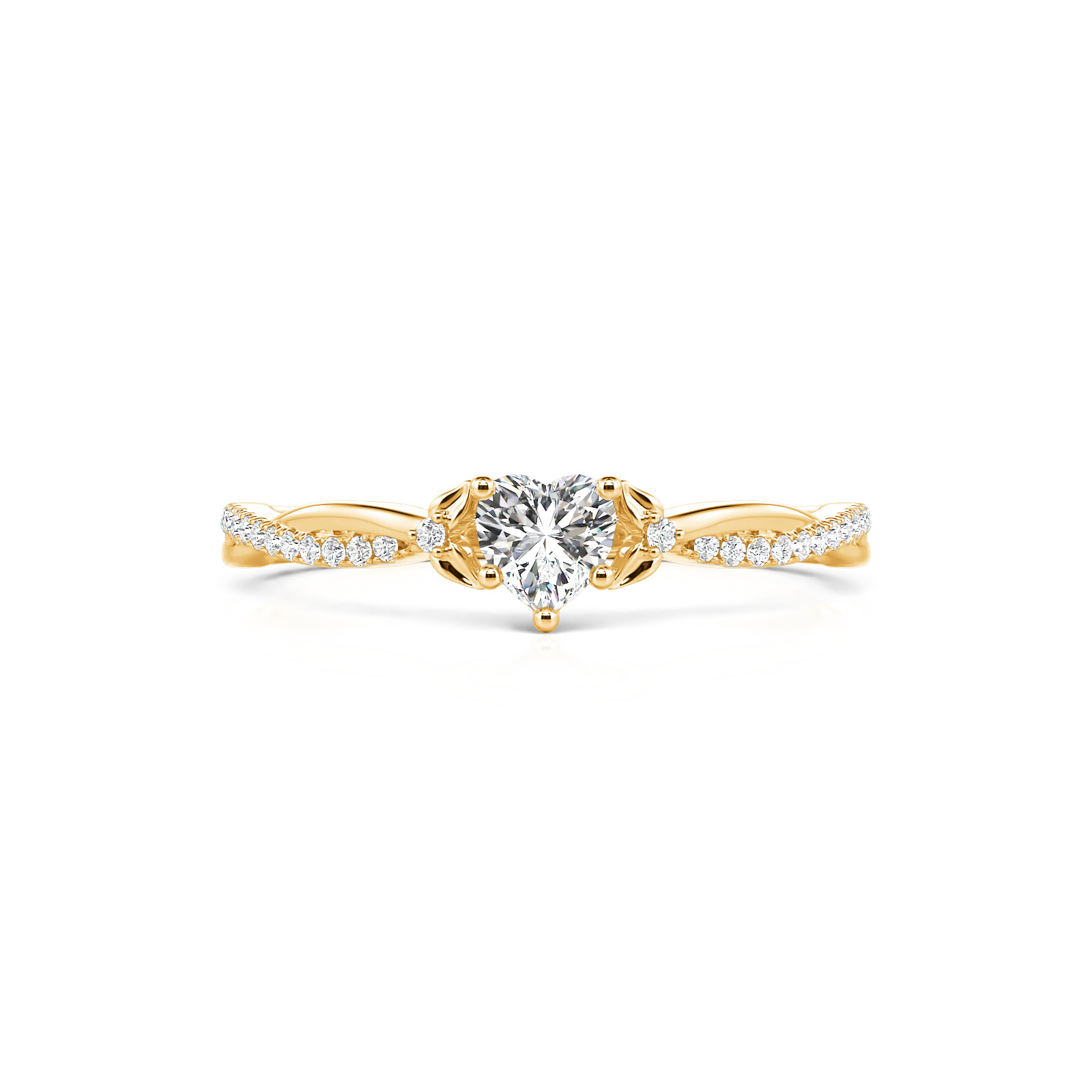 Jeulia Elegant Twisted Pave Heart Engagement Ring