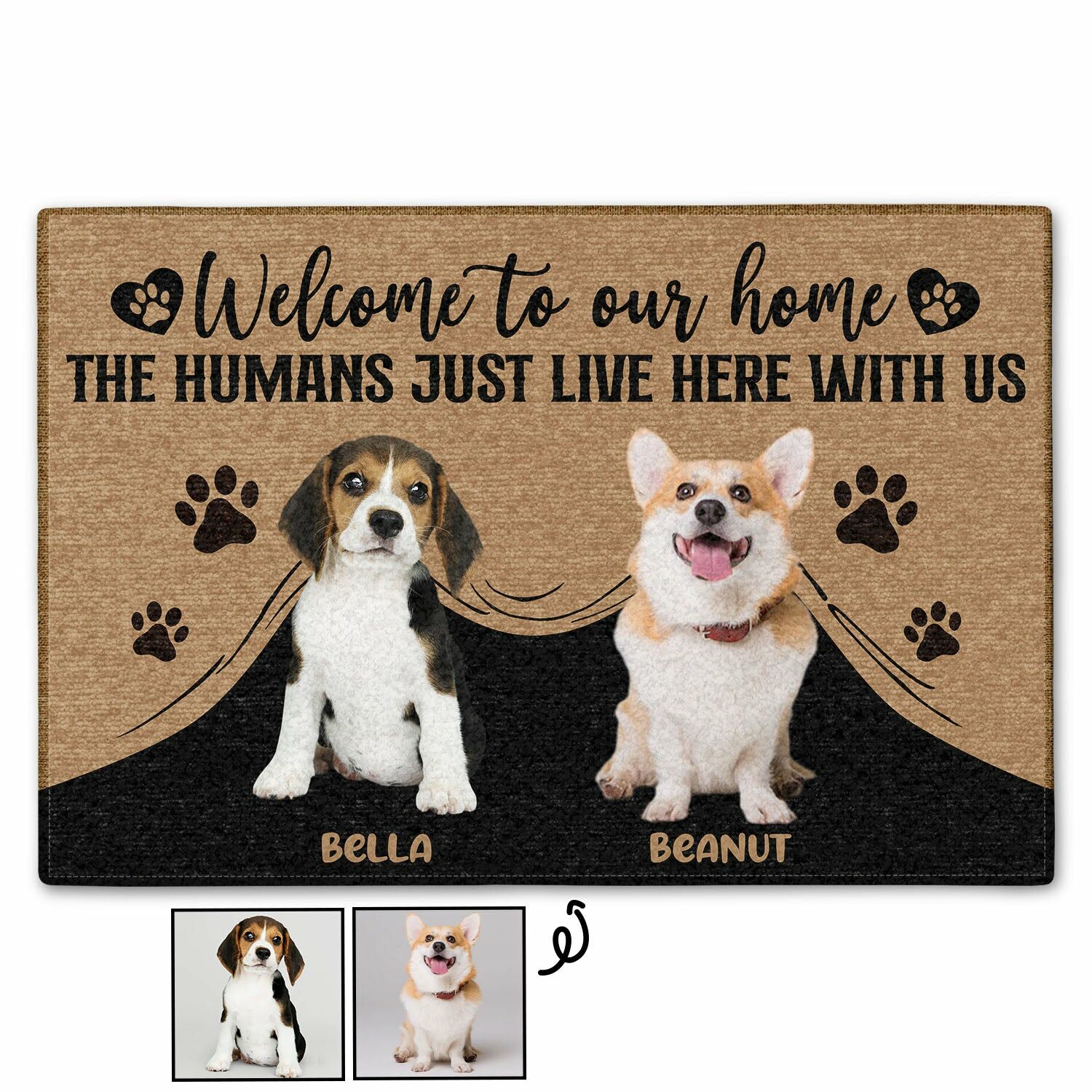 Personalized Floor Mats Custom Pet Photos and Names Cute Home Decor