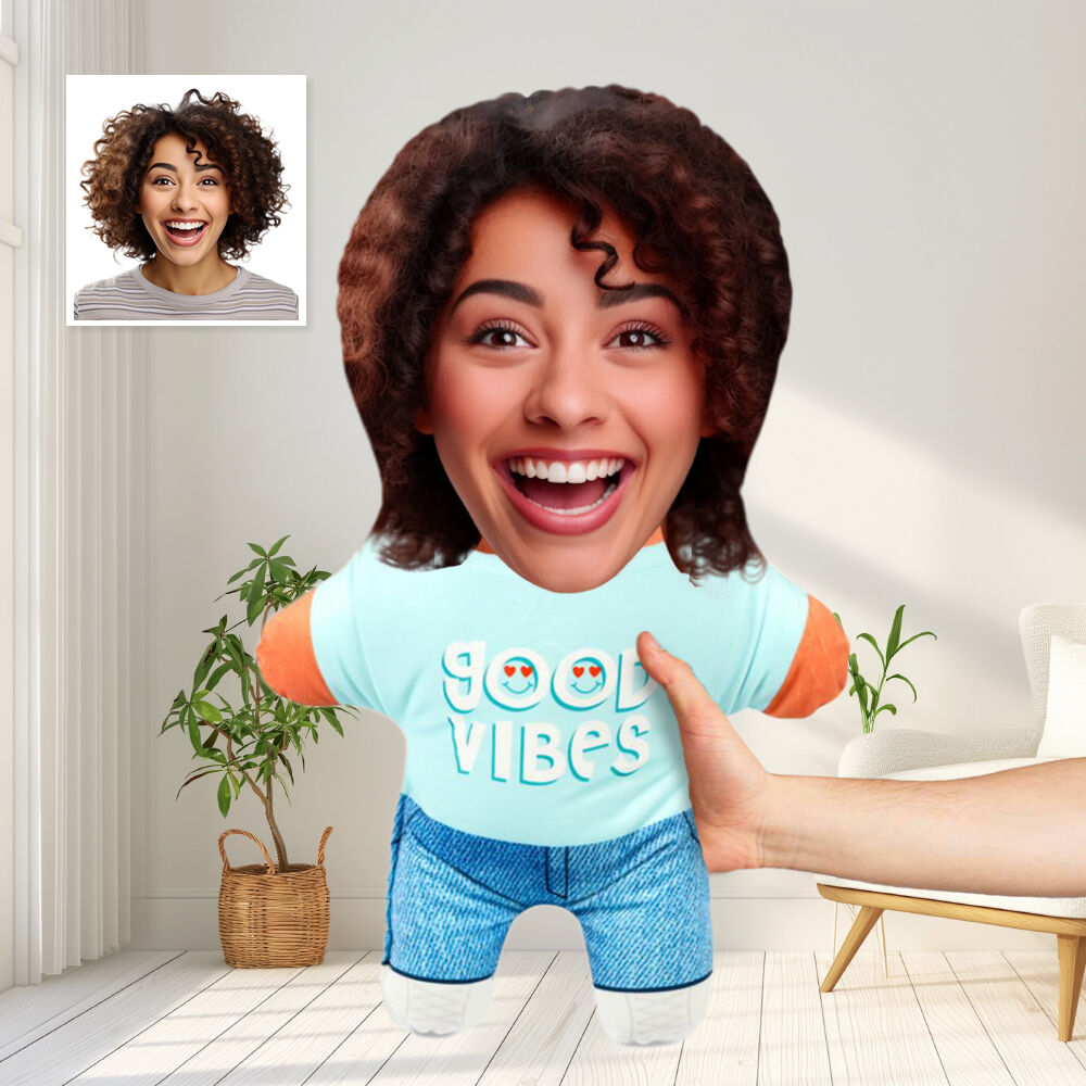 Good Vibes Custom Body Pillow with Photo Memory Pillow for Valentines Day