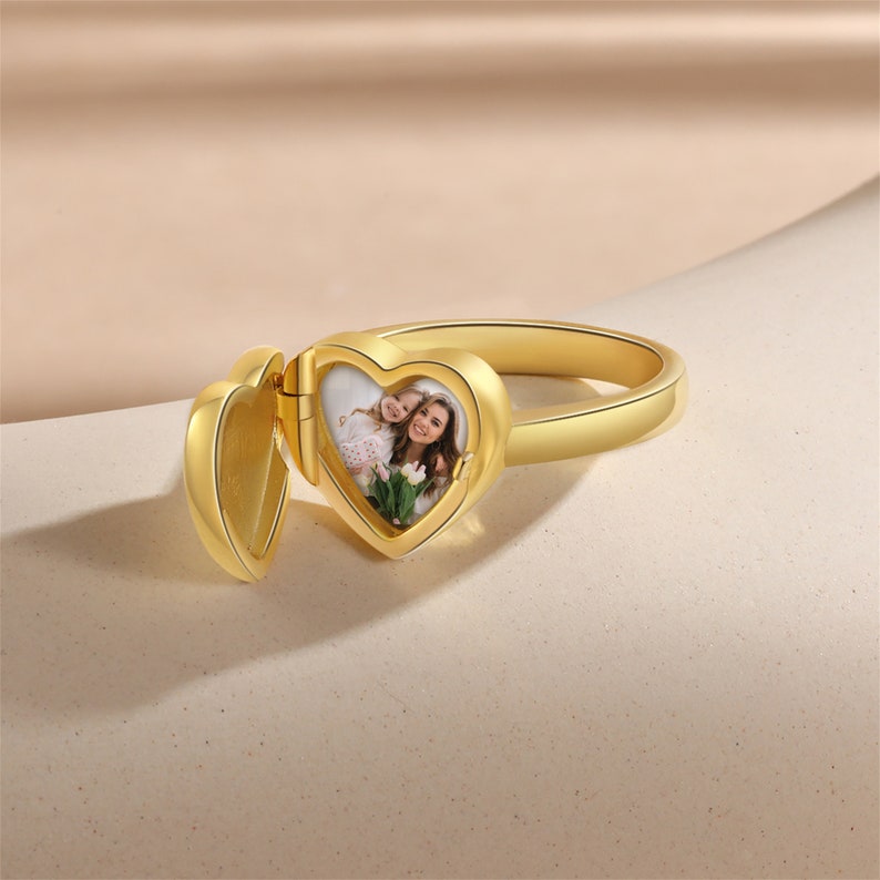 Personalized Photo Ring With Text Beautiful Gift For Mom